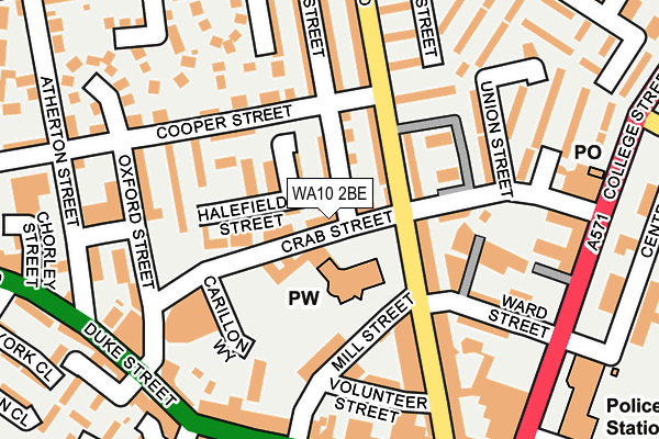 WA10 2BE map - OS OpenMap – Local (Ordnance Survey) WA10 2BE map - OS OpenMap – Local (Ordnance Survey)