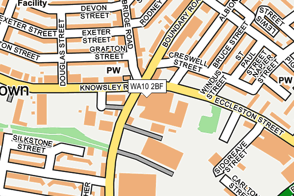 WA10 2BF map - OS OpenMap – Local (Ordnance Survey) WA10 2BF map - OS OpenMap – Local (Ordnance Survey)