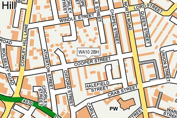 WA10 2BH map - OS OpenMap – Local (Ordnance Survey) WA10 2BH map - OS OpenMap – Local (Ordnance Survey)