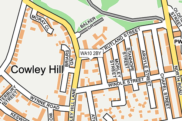 WA10 2BY map - OS OpenMap – Local (Ordnance Survey)