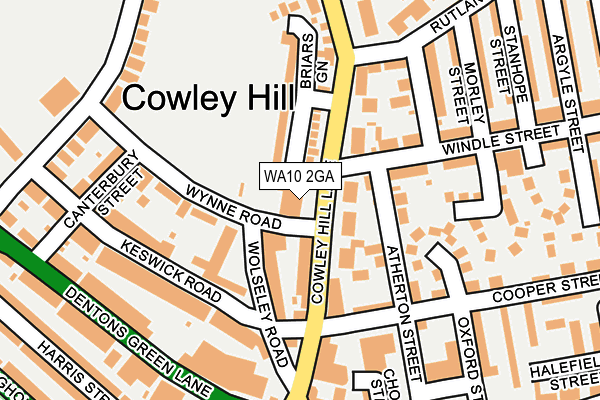 WA10 2GA map - OS OpenMap – Local (Ordnance Survey) WA10 2GA map - OS OpenMap – Local (Ordnance Survey)