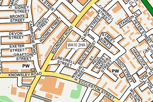 WA10 2HA map - OS OpenMap – Local (Ordnance Survey) WA10 2HA map - OS OpenMap – Local (Ordnance Survey)