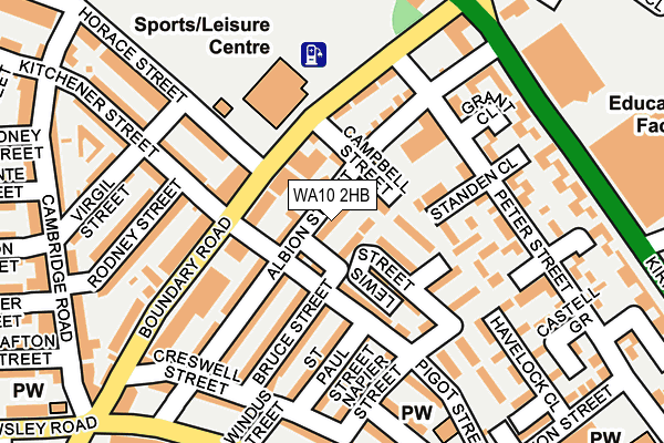 WA10 2HB map - OS OpenMap – Local (Ordnance Survey) WA10 2HB map - OS OpenMap – Local (Ordnance Survey)
