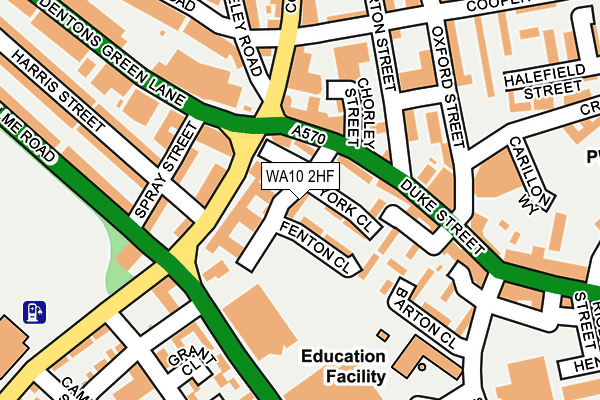 WA10 2HF map - OS OpenMap – Local (Ordnance Survey) WA10 2HF map - OS OpenMap – Local (Ordnance Survey)