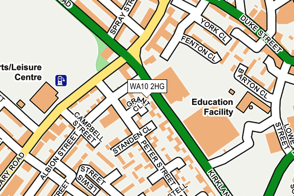 WA10 2HG map - OS OpenMap – Local (Ordnance Survey) WA10 2HG map - OS OpenMap – Local (Ordnance Survey)