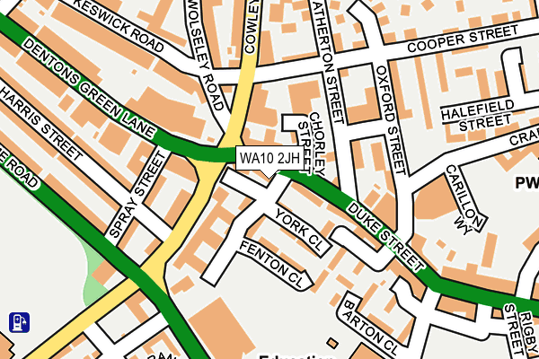WA10 2JH map - OS OpenMap – Local (Ordnance Survey) WA10 2JH map - OS OpenMap – Local (Ordnance Survey)