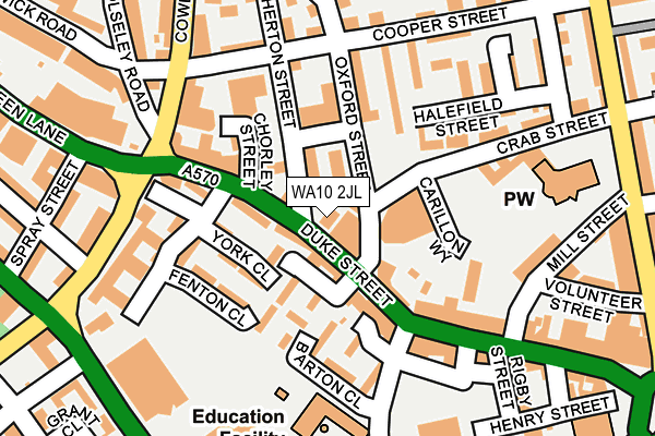 WA10 2JL map - OS OpenMap – Local (Ordnance Survey) WA10 2JL map - OS OpenMap – Local (Ordnance Survey)