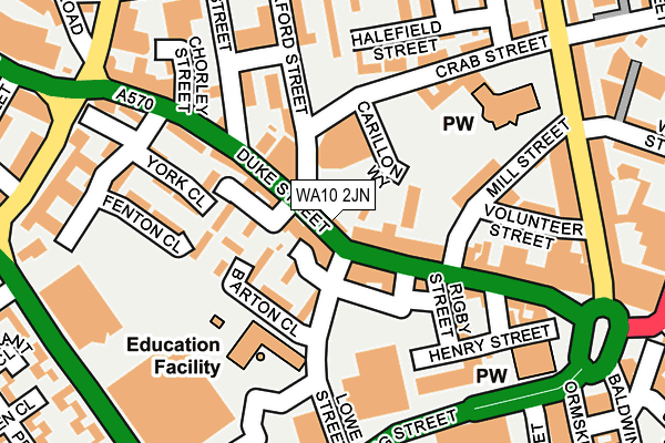 WA10 2JN map - OS OpenMap – Local (Ordnance Survey) WA10 2JN map - OS OpenMap – Local (Ordnance Survey)