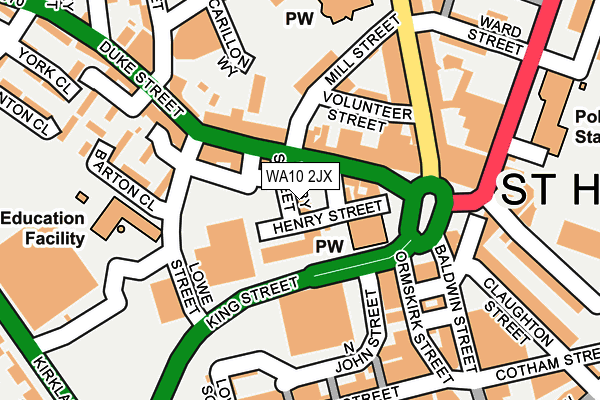 WA10 2JX map - OS OpenMap – Local (Ordnance Survey) WA10 2JX map - OS OpenMap – Local (Ordnance Survey)