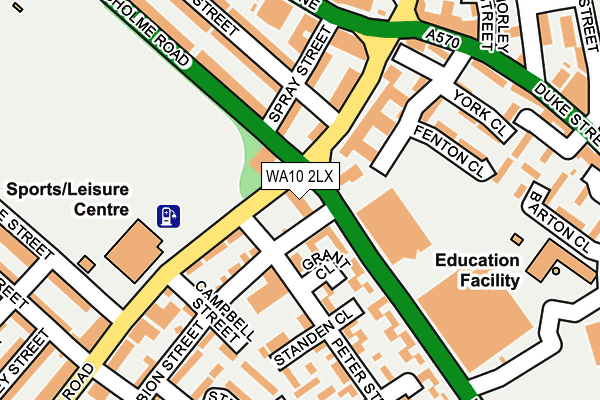 WA10 2LX map - OS OpenMap – Local (Ordnance Survey) WA10 2LX map - OS OpenMap – Local (Ordnance Survey)