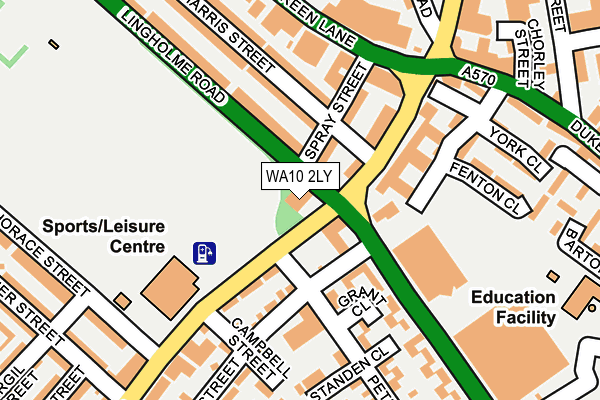 WA10 2LY map - OS OpenMap – Local (Ordnance Survey) WA10 2LY map - OS OpenMap – Local (Ordnance Survey)