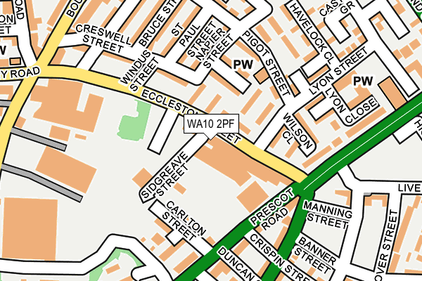 WA10 2PF map - OS OpenMap – Local (Ordnance Survey) WA10 2PF map - OS OpenMap – Local (Ordnance Survey)