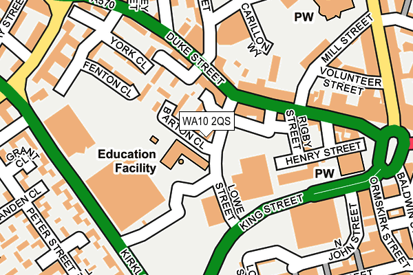 WA10 2QS map - OS OpenMap – Local (Ordnance Survey) WA10 2QS map - OS OpenMap – Local (Ordnance Survey)