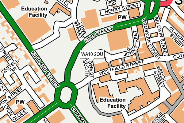 WA10 2QU map - OS OpenMap – Local (Ordnance Survey) WA10 2QU map - OS OpenMap – Local (Ordnance Survey)