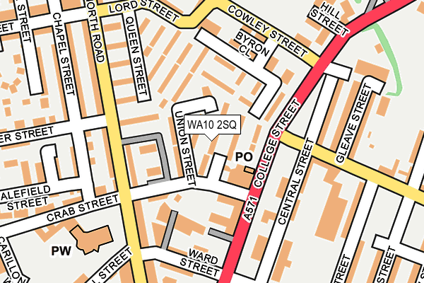 WA10 2SQ map - OS OpenMap – Local (Ordnance Survey) WA10 2SQ map - OS OpenMap – Local (Ordnance Survey)