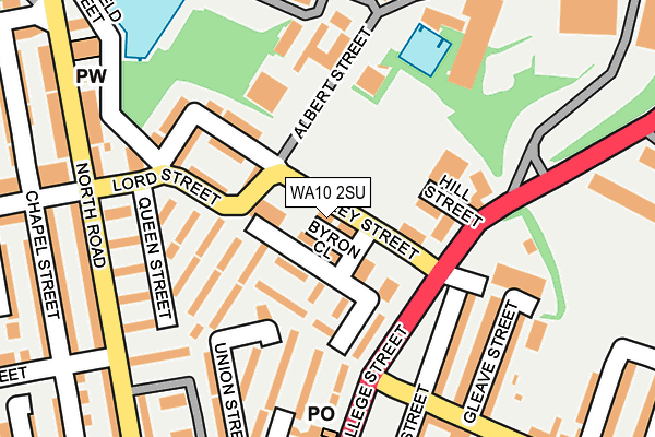WA10 2SU map - OS OpenMap – Local (Ordnance Survey) WA10 2SU map - OS OpenMap – Local (Ordnance Survey)