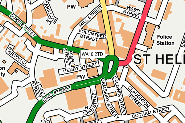 WA10 2TD map - OS OpenMap – Local (Ordnance Survey) WA10 2TD map - OS OpenMap – Local (Ordnance Survey)