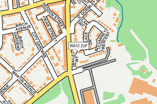 WA10 2UF map - OS OpenMap – Local (Ordnance Survey) WA10 2UF map - OS OpenMap – Local (Ordnance Survey)