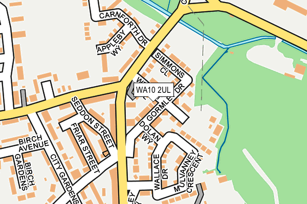 WA10 2UL map - OS OpenMap – Local (Ordnance Survey) WA10 2UL map - OS OpenMap – Local (Ordnance Survey)