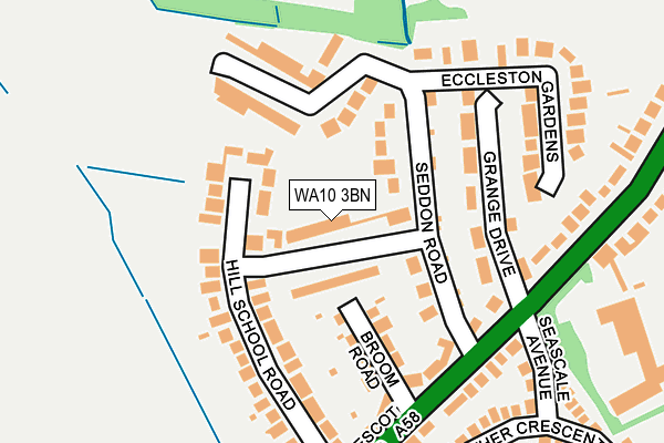 WA10 3BN map - OS OpenMap – Local (Ordnance Survey) WA10 3BN map - OS OpenMap – Local (Ordnance Survey)