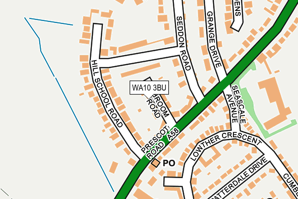 WA10 3BU map - OS OpenMap – Local (Ordnance Survey) WA10 3BU map - OS OpenMap – Local (Ordnance Survey)