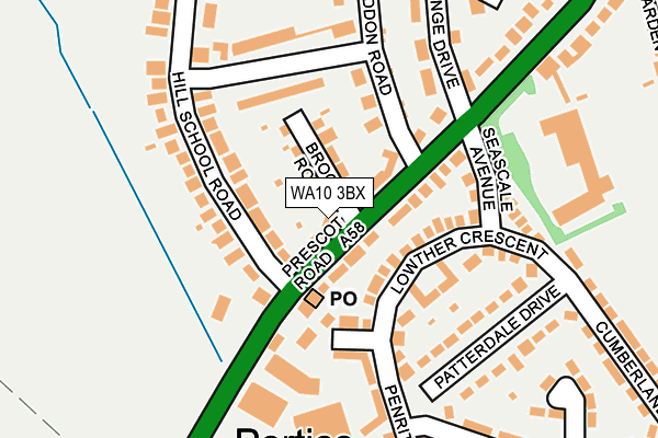 WA10 3BX map - OS OpenMap – Local (Ordnance Survey) WA10 3BX map - OS OpenMap – Local (Ordnance Survey)
