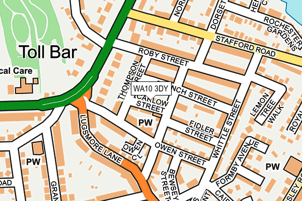 WA10 3DY map - OS OpenMap – Local (Ordnance Survey) WA10 3DY map - OS OpenMap – Local (Ordnance Survey)