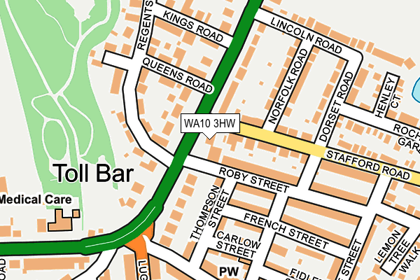 WA10 3HW map - OS OpenMap – Local (Ordnance Survey)