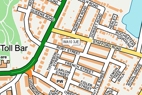 WA10 3JE map - OS OpenMap – Local (Ordnance Survey) WA10 3JE map - OS OpenMap – Local (Ordnance Survey)