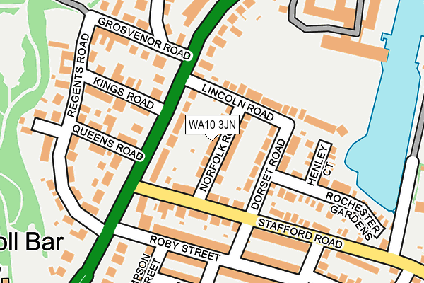 WA10 3JN map - OS OpenMap – Local (Ordnance Survey) WA10 3JN map - OS OpenMap – Local (Ordnance Survey)