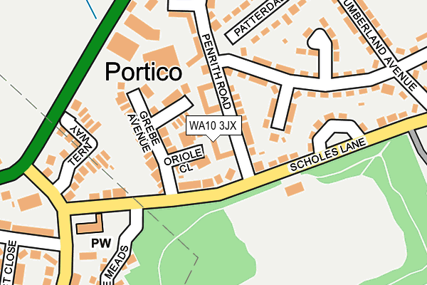 WA10 3JX map - OS OpenMap – Local (Ordnance Survey) WA10 3JX map - OS OpenMap – Local (Ordnance Survey)