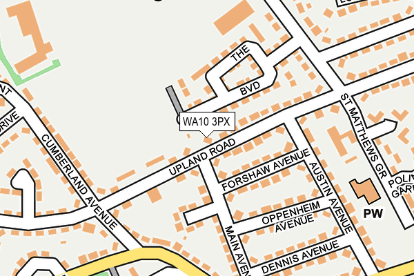 WA10 3PX map - OS OpenMap – Local (Ordnance Survey) WA10 3PX map - OS OpenMap – Local (Ordnance Survey)