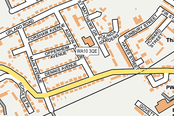 WA10 3QE map - OS OpenMap – Local (Ordnance Survey)