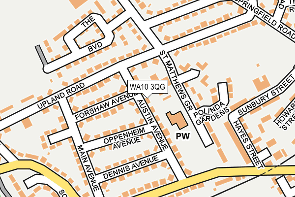 WA10 3QG map - OS OpenMap – Local (Ordnance Survey) WA10 3QG map - OS OpenMap – Local (Ordnance Survey)