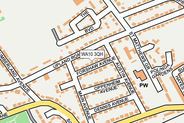 WA10 3QH map - OS OpenMap – Local (Ordnance Survey) WA10 3QH map - OS OpenMap – Local (Ordnance Survey)