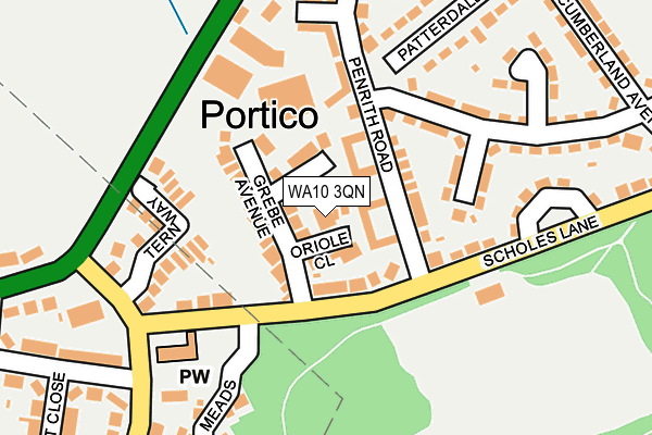 WA10 3QN map - OS OpenMap – Local (Ordnance Survey) WA10 3QN map - OS OpenMap – Local (Ordnance Survey)