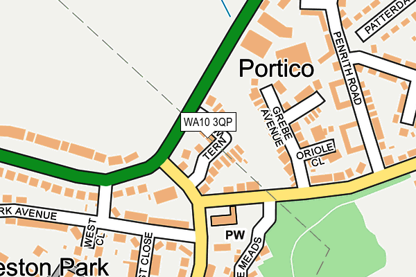 WA10 3QP map - OS OpenMap – Local (Ordnance Survey) WA10 3QP map - OS OpenMap – Local (Ordnance Survey)