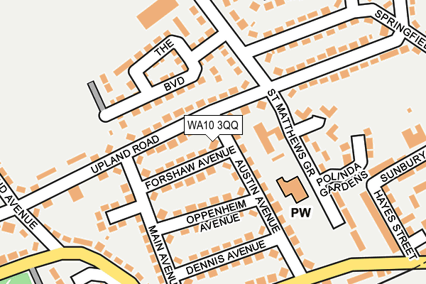 WA10 3QQ map - OS OpenMap – Local (Ordnance Survey) WA10 3QQ map - OS OpenMap – Local (Ordnance Survey)
