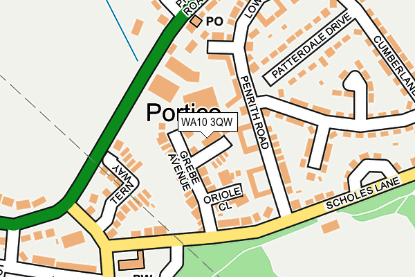 WA10 3QW map - OS OpenMap – Local (Ordnance Survey) WA10 3QW map - OS OpenMap – Local (Ordnance Survey)