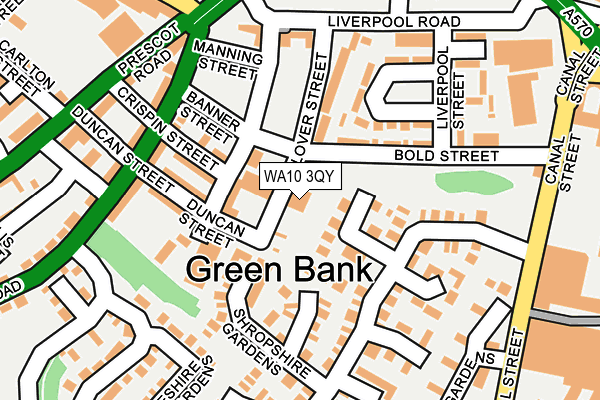 WA10 3QY map - OS OpenMap – Local (Ordnance Survey) WA10 3QY map - OS OpenMap – Local (Ordnance Survey)