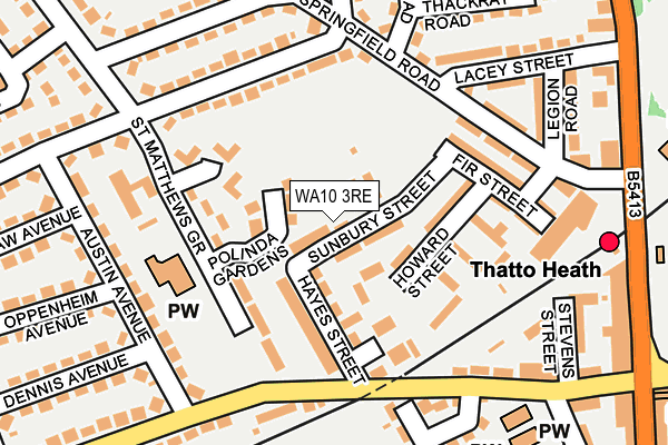 WA10 3RE map - OS OpenMap – Local (Ordnance Survey) WA10 3RE map - OS OpenMap – Local (Ordnance Survey)