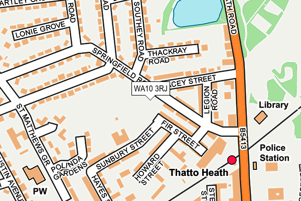 WA10 3RJ map - OS OpenMap – Local (Ordnance Survey)