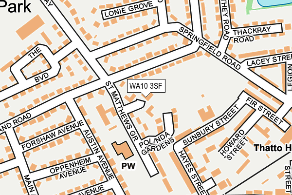 WA10 3SF map - OS OpenMap – Local (Ordnance Survey) WA10 3SF map - OS OpenMap – Local (Ordnance Survey)