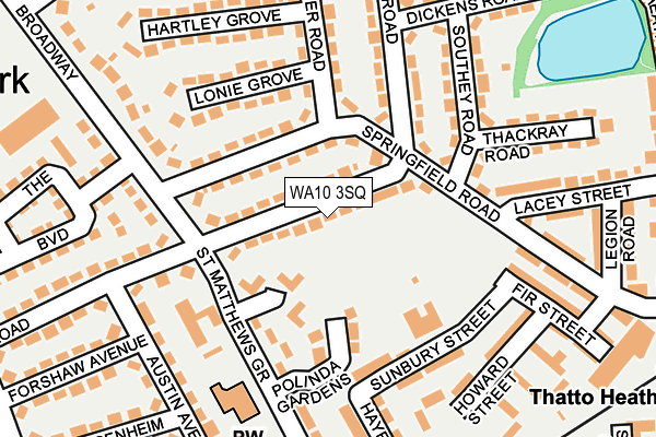 WA10 3SQ map - OS OpenMap – Local (Ordnance Survey)