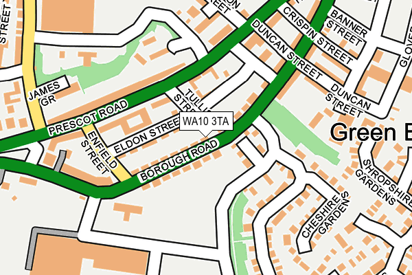 WA10 3TA map - OS OpenMap – Local (Ordnance Survey) WA10 3TA map - OS OpenMap – Local (Ordnance Survey)