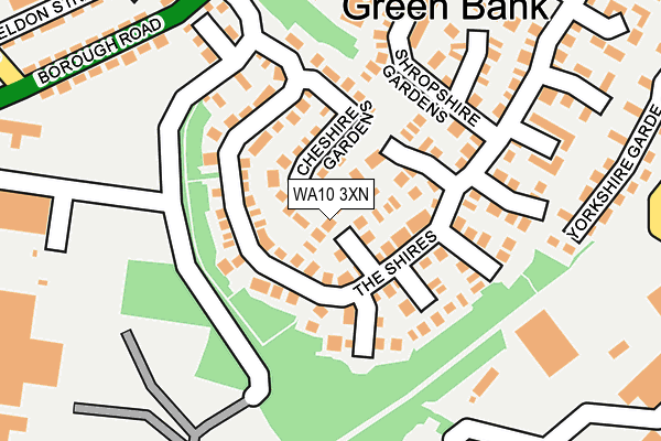 WA10 3XN map - OS OpenMap – Local (Ordnance Survey) WA10 3XN map - OS OpenMap – Local (Ordnance Survey)