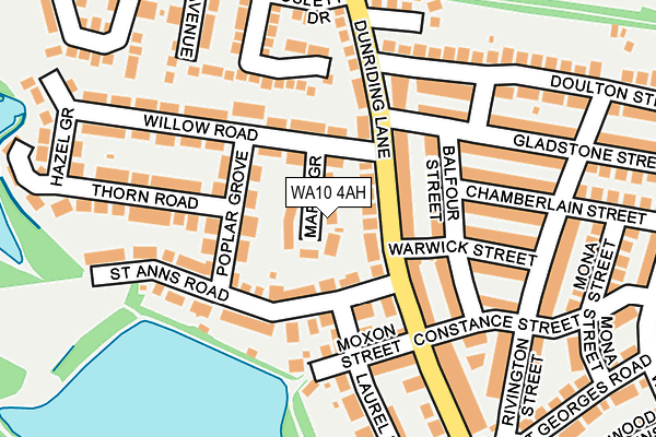 WA10 4AH map - OS OpenMap – Local (Ordnance Survey) WA10 4AH map - OS OpenMap – Local (Ordnance Survey)