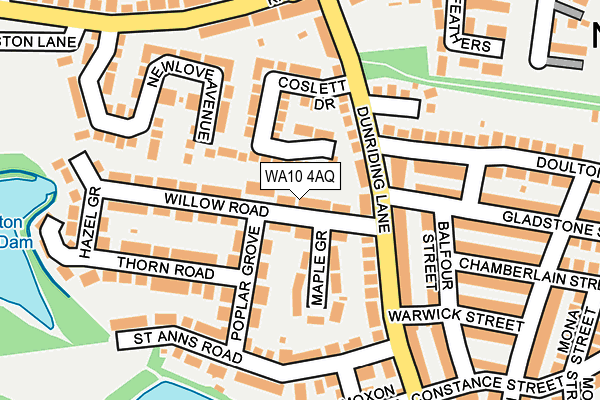WA10 4AQ map - OS OpenMap – Local (Ordnance Survey) WA10 4AQ map - OS OpenMap – Local (Ordnance Survey)
