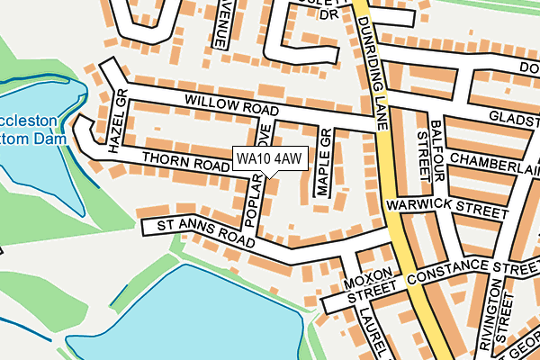 WA10 4AW map - OS OpenMap – Local (Ordnance Survey) WA10 4AW map - OS OpenMap – Local (Ordnance Survey)