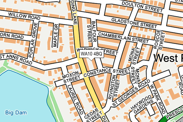 WA10 4BQ map - OS OpenMap – Local (Ordnance Survey) WA10 4BQ map - OS OpenMap – Local (Ordnance Survey)